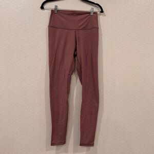 Colorfulkoala High Waisted Yoga Pants Mauve Plum Full Length Leggings Large